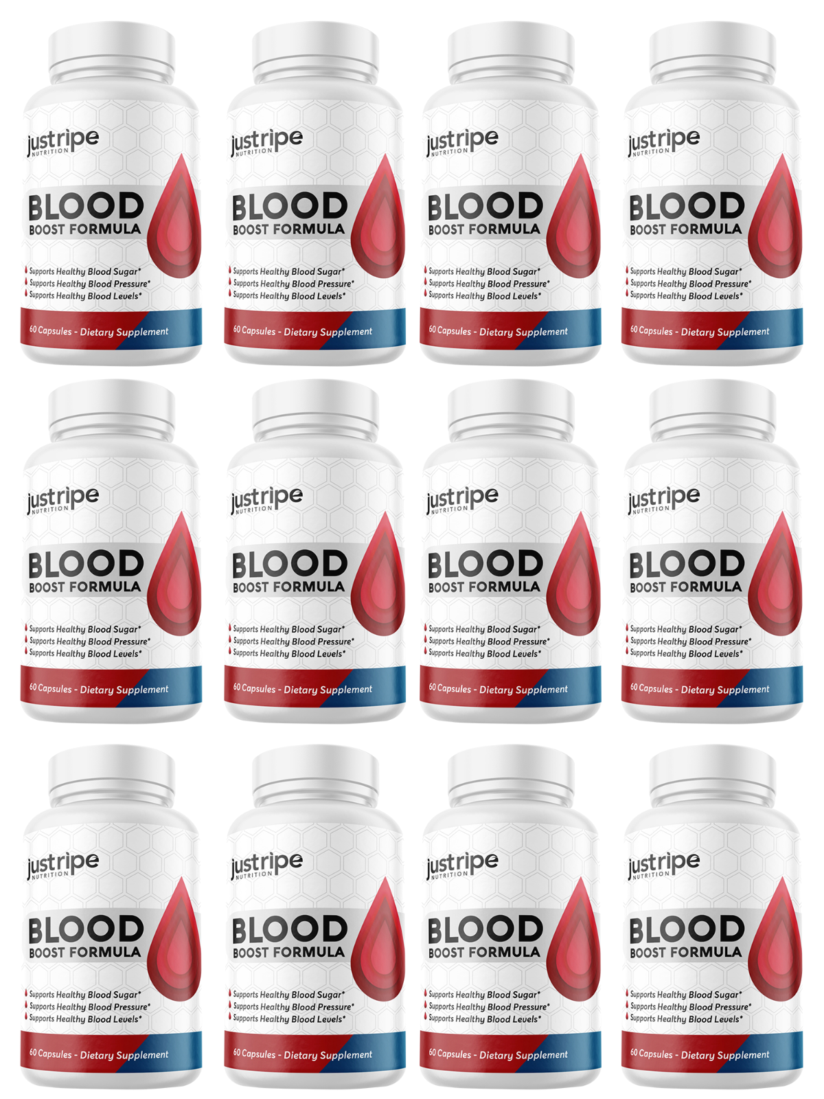 12 Pack Blood Boost Formula Blood Flow Accelerator By Just Ripe - 60 Capsules
